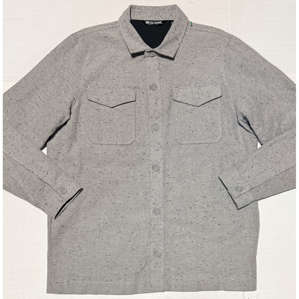 TRAVIS MATHEW Hudson 2 - Men's Gray Lined Golf Shirt Jacket Shacket - Size Large